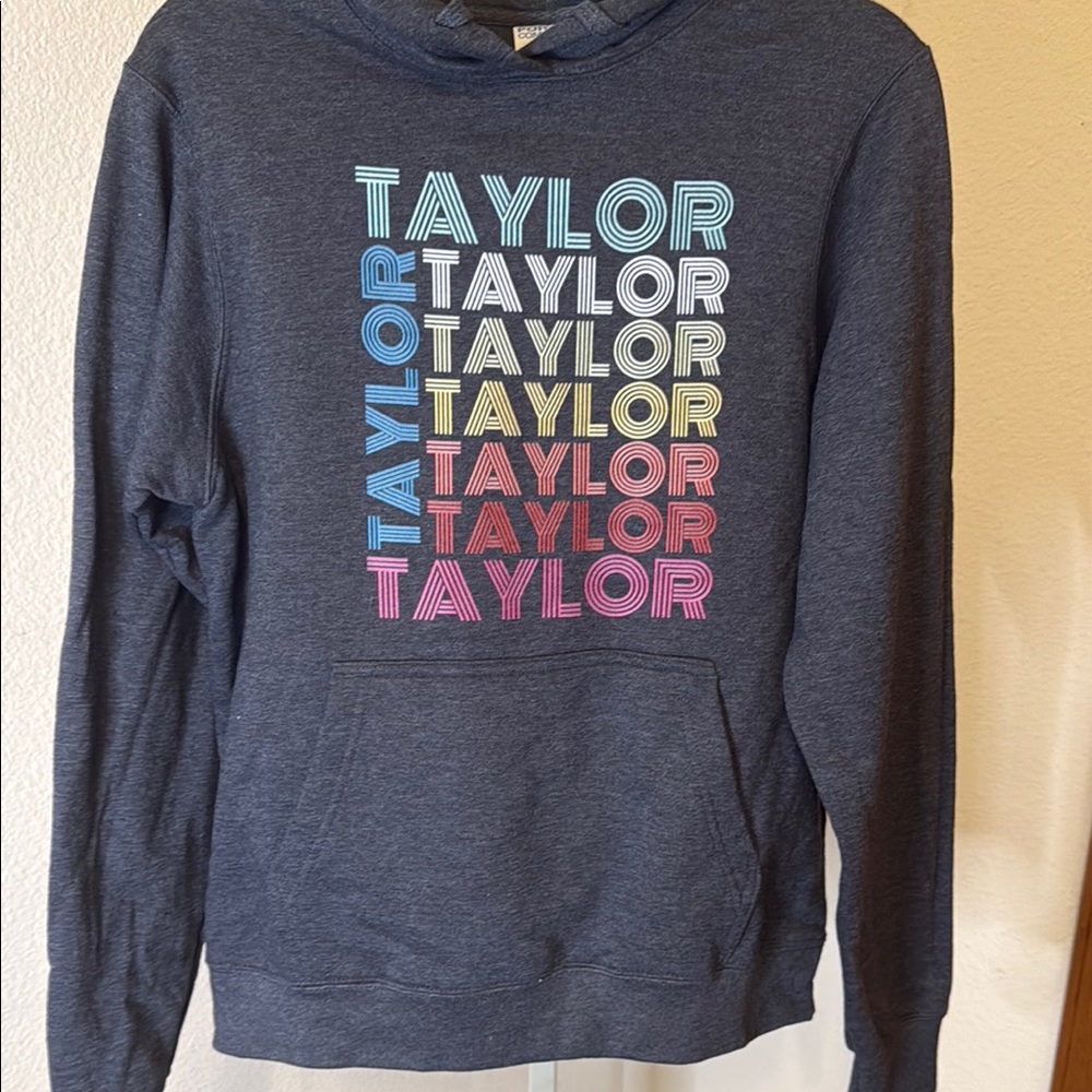 Taylor Blue and‎ Red Sweater with Graphic Design